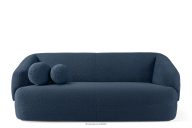 Boucle-Sofa im Japandi-Stil marineblau