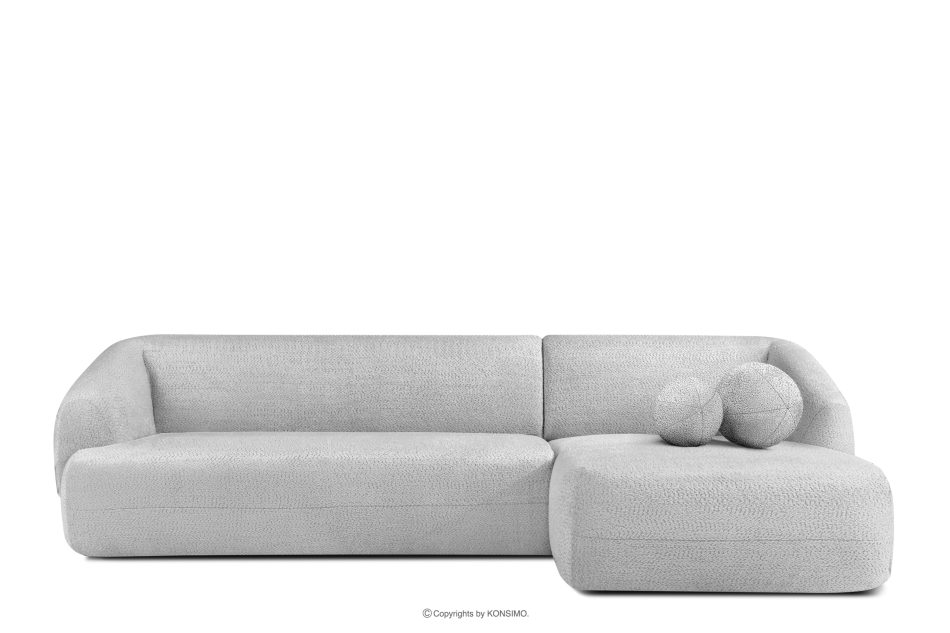 VIRA Ecksofa für das Wohnzimmer Chenille-Stoff rechts grau grau - Foto 0