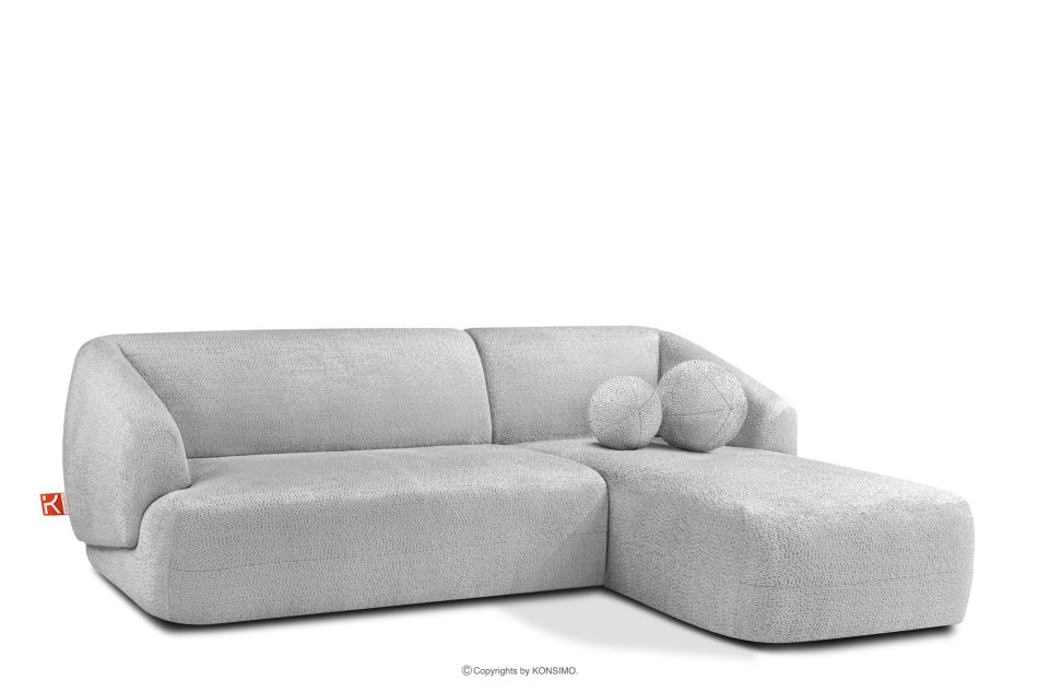 VIRA Ecksofa für das Wohnzimmer Chenille-Stoff rechts grau grau - Foto 2