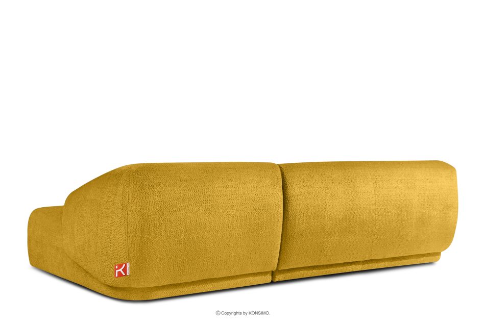 VIRA Ecksofa für das Wohnzimmer Chenille-Stoff rechts gelb gelb - Foto 3