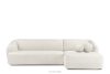 Ecksofa für das Wohnzimmer Chenille-Stoff rechts weiß