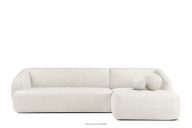 Ecksofa für das Wohnzimmer Chenille-Stoff rechts weiß