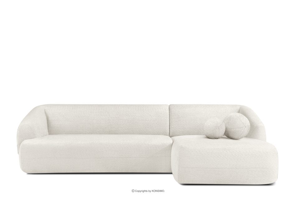 VIRA Ecksofa für das Wohnzimmer Chenille-Stoff rechts weiß weiß - Foto 0