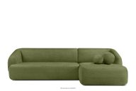 Ecksofa für das Wohnzimmer Chenille-Stoff rechts oliv