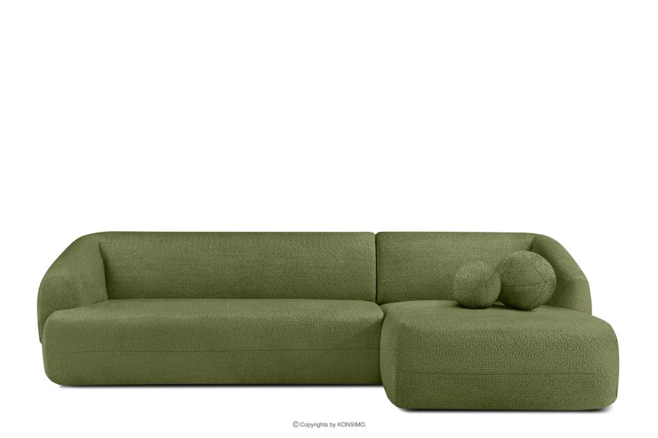 VIRA Ecksofa für das Wohnzimmer Chenille-Stoff rechts oliv oliv - Foto 0