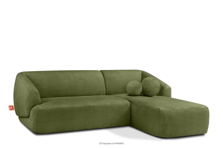 VIRA Ecksofa für das Wohnzimmer Chenille-Stoff rechts oliv oliv - Foto 2