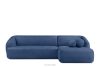Ecksofa für das Wohnzimmer Chenille-Stoff rechts blau