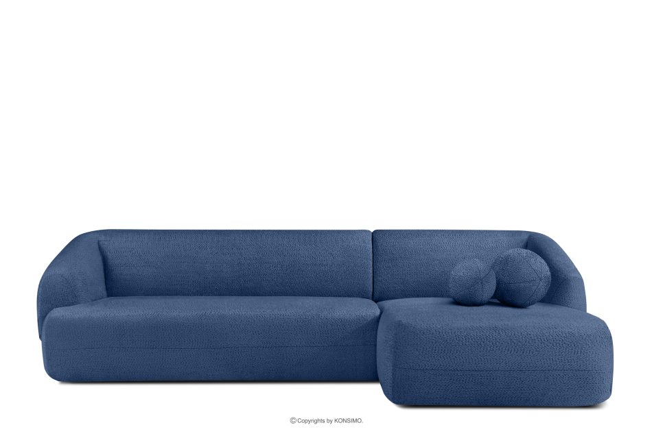 VIRA Ecksofa für das Wohnzimmer Chenille-Stoff rechts blau blau - Foto 0