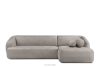 Ecksofa für das Wohnzimmer Chenille-Stoff rechts kühles Braun