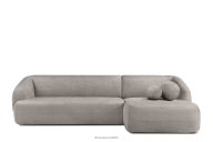 Ecksofa für das Wohnzimmer Chenille-Stoff rechts kühles Braun