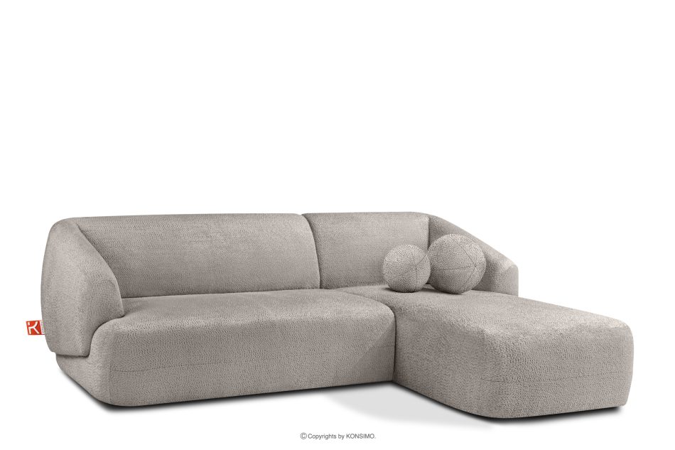 VIRA Ecksofa für das Wohnzimmer Chenille-Stoff rechts kühles Braun kühles braun - Foto 2