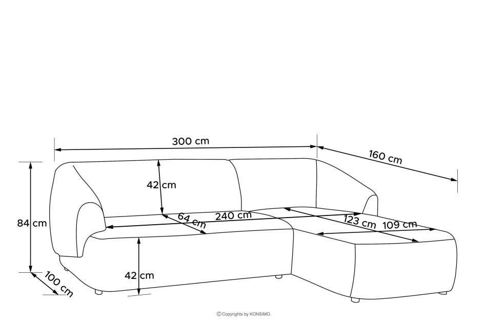 VIRA Ecksofa für das Wohnzimmer Chenille-Stoff rechts weiß weiß - Foto 9