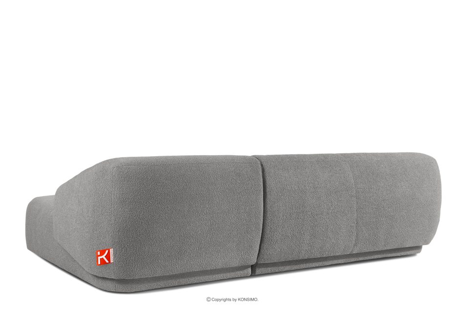 VIRA Ecksofa im Japandi-Stil Bouclé-Stoff rechts grau grau - Foto 3