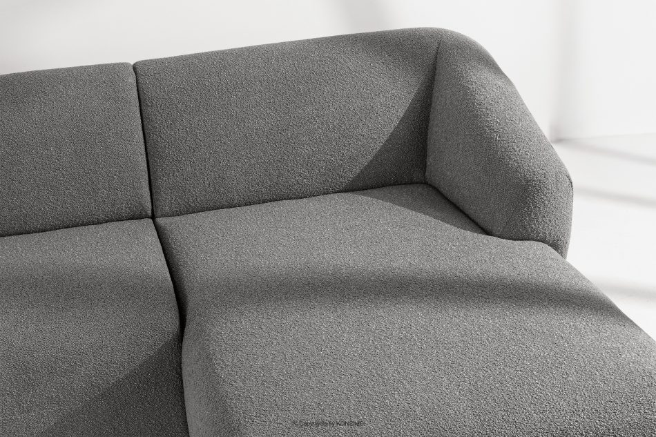 VIRA Ecksofa im Japandi-Stil Bouclé-Stoff rechts grau grau - Foto 6