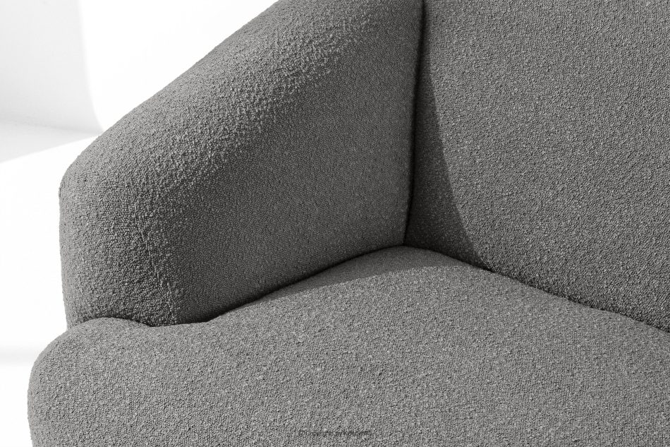 VIRA Ecksofa im Japandi-Stil Bouclé-Stoff rechts grau grau - Foto 7