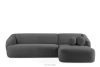 Ecksofa Boucle im Japandi-Stil rechts dunkelgrau