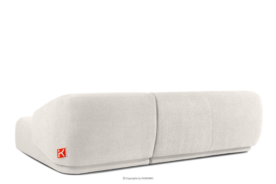 VIRA Ecksofa Japandi Bouclé-Stoff rechts weiß weiß - Foto 3