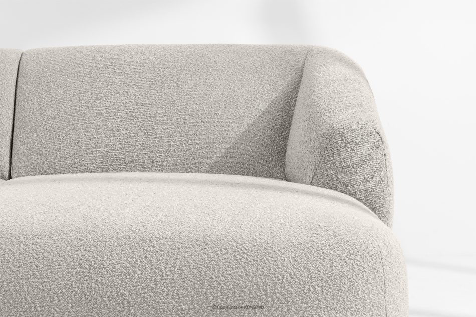 VIRA Ecksofa Japandi Bouclé-Stoff rechts weiß weiß - Foto 5