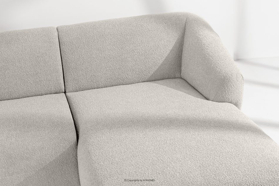 VIRA Ecksofa Japandi Bouclé-Stoff rechts weiß weiß - Foto 6