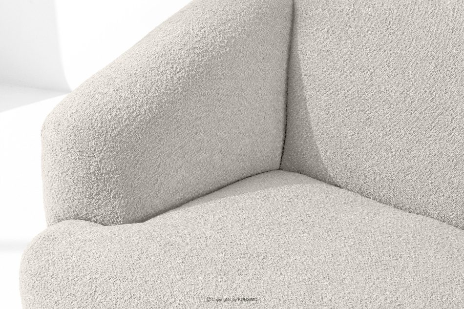 VIRA Ecksofa Japandi Bouclé-Stoff rechts weiß weiß - Foto 7