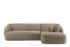 Ecksofa Japandi Bouclé-Stoff rechts beige