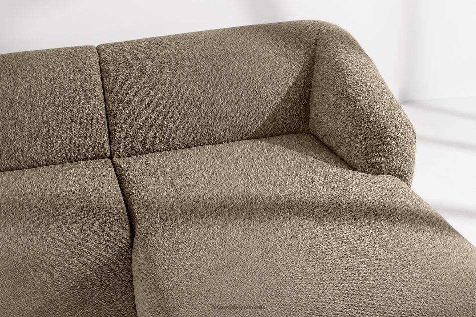 VIRA Ecksofa Japandi Bouclé-Stoff rechts beige beige - Foto 6