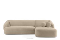 Ecksofa Japandi Bouclé-Stoff rechts hellbeige