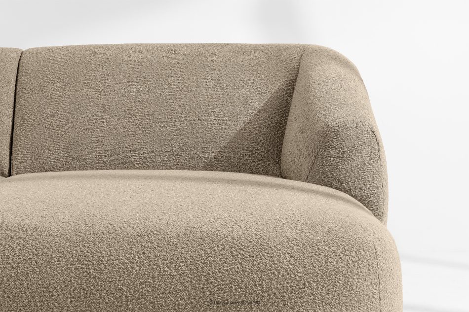 VIRA Ecksofa Japandi Bouclé-Stoff rechts hellbeige hellbeige - Foto 5