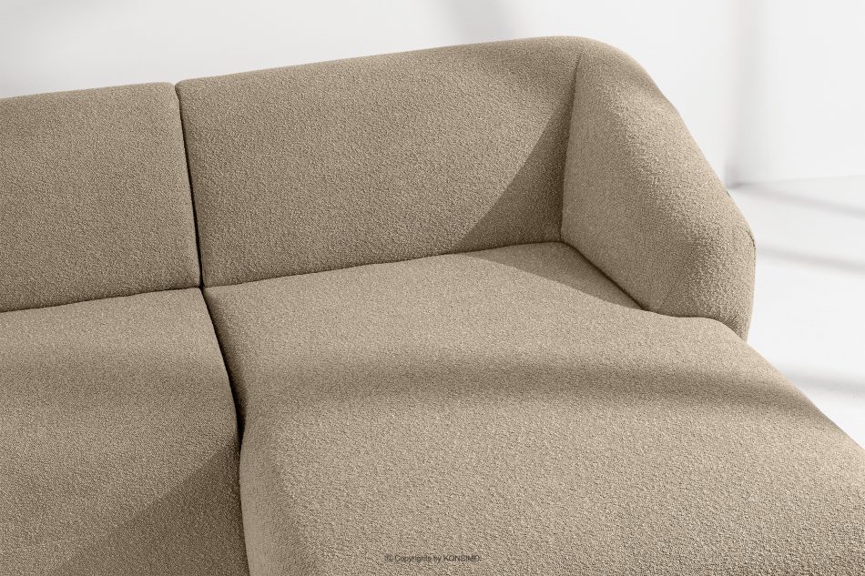 VIRA Ecksofa Japandi Bouclé-Stoff rechts hellbeige hellbeige - Foto 6