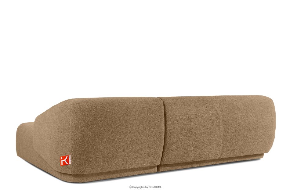 VIRA Ecksofa Bouclé im Japandi-Stil rechts dunkelbeige dunkelbeige - Foto 3