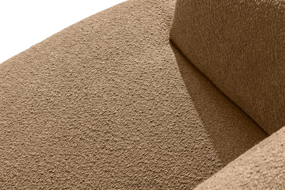 VIRA Ecksofa Bouclé im Japandi-Stil rechts dunkelbeige dunkelbeige - Foto 4