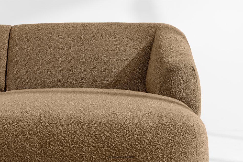 VIRA Ecksofa Bouclé im Japandi-Stil rechts dunkelbeige dunkelbeige - Foto 5