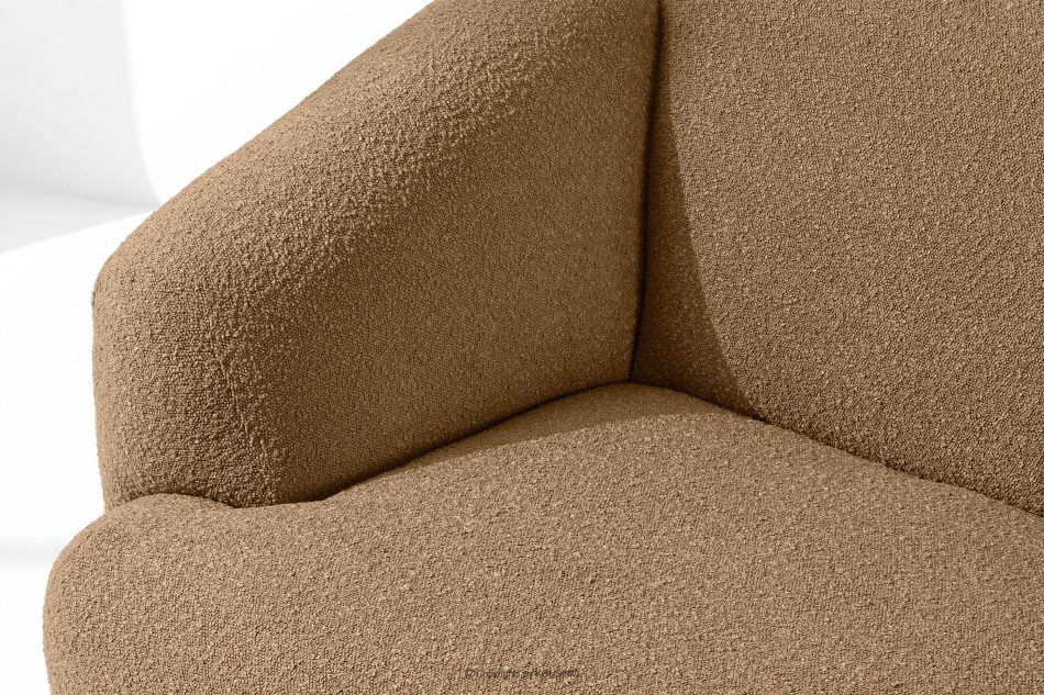 VIRA Ecksofa Bouclé im Japandi-Stil rechts dunkelbeige dunkelbeige - Foto 7