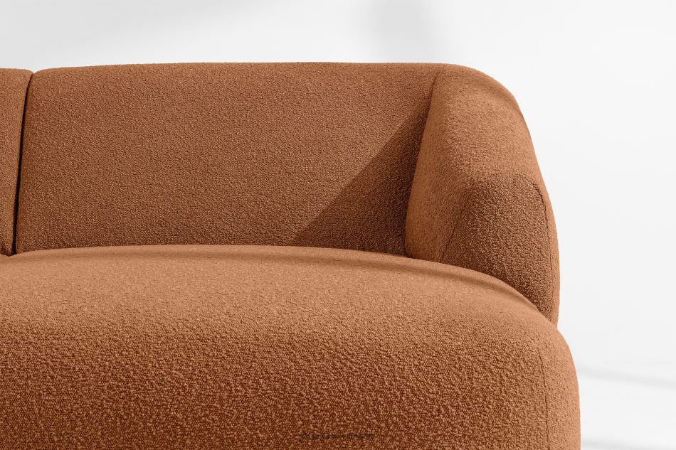 VIRA Ecksofa Bouclé im Japandi-Stil rechts rot rot - Foto 5