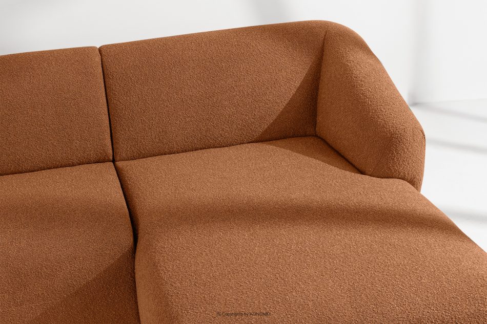 VIRA Ecksofa Bouclé im Japandi-Stil rechts rot rot - Foto 6