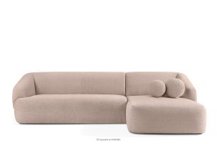 VIRA, https://konsimo.de/kollektion/vira/ Ecksofa Japandi Bouclé-Stoff rechts rosa rosa - Foto