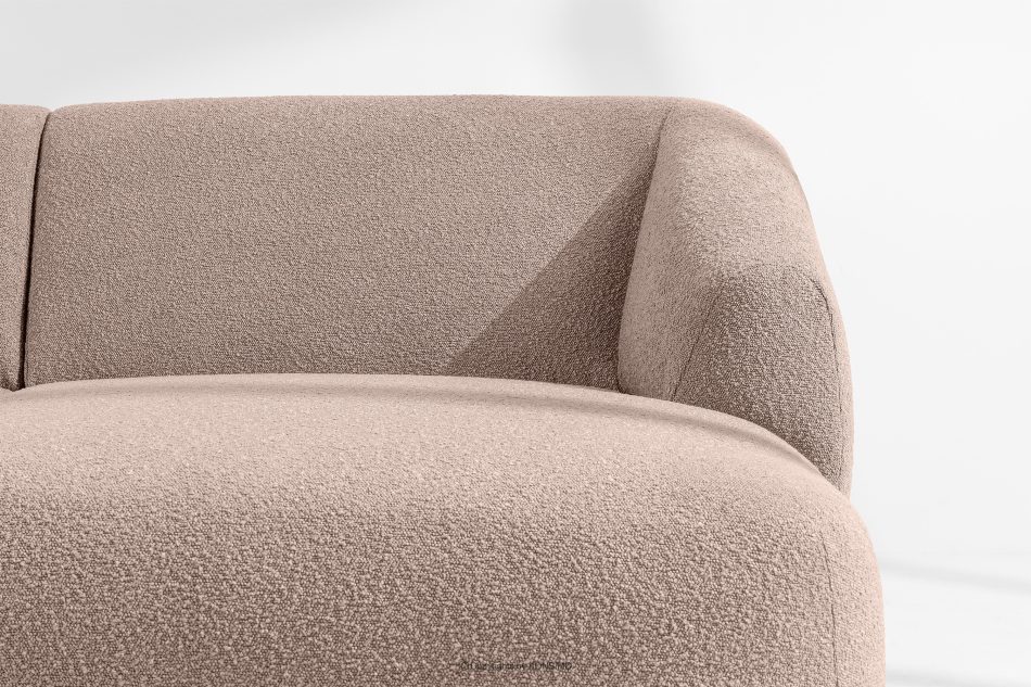 VIRA Ecksofa Japandi Bouclé-Stoff rechts rosa rosa - Foto 5