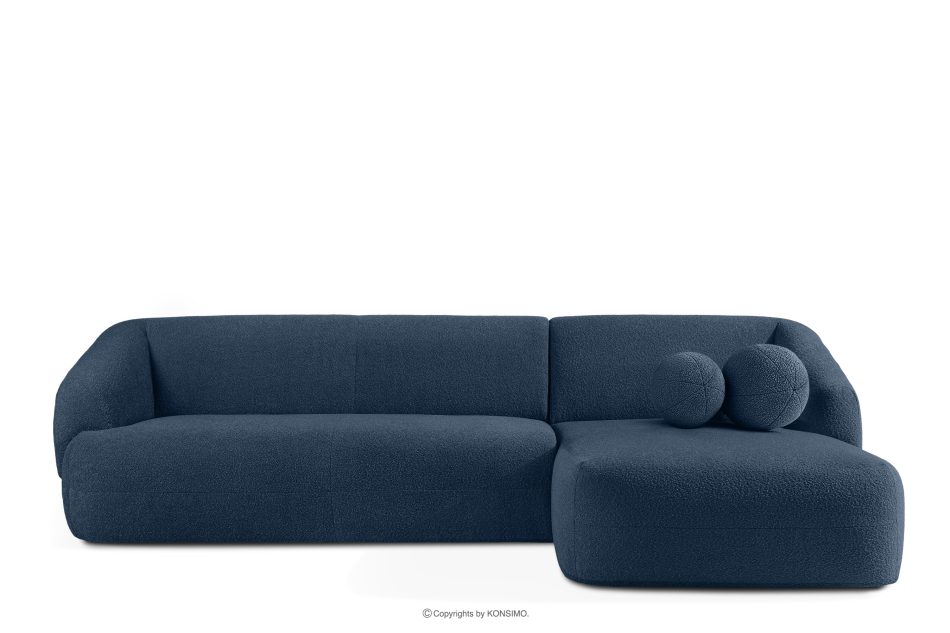 VIRA Ecksofa Boucle im Japandi-Stil rechts marineblau marineblau - Foto 0