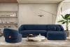 VIRA Ecksofa Boucle im Japandi-Stil rechts marineblau marineblau - Foto 9