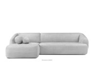 Ecksofa für das Wohnzimmer Chenille-Stoff links grau