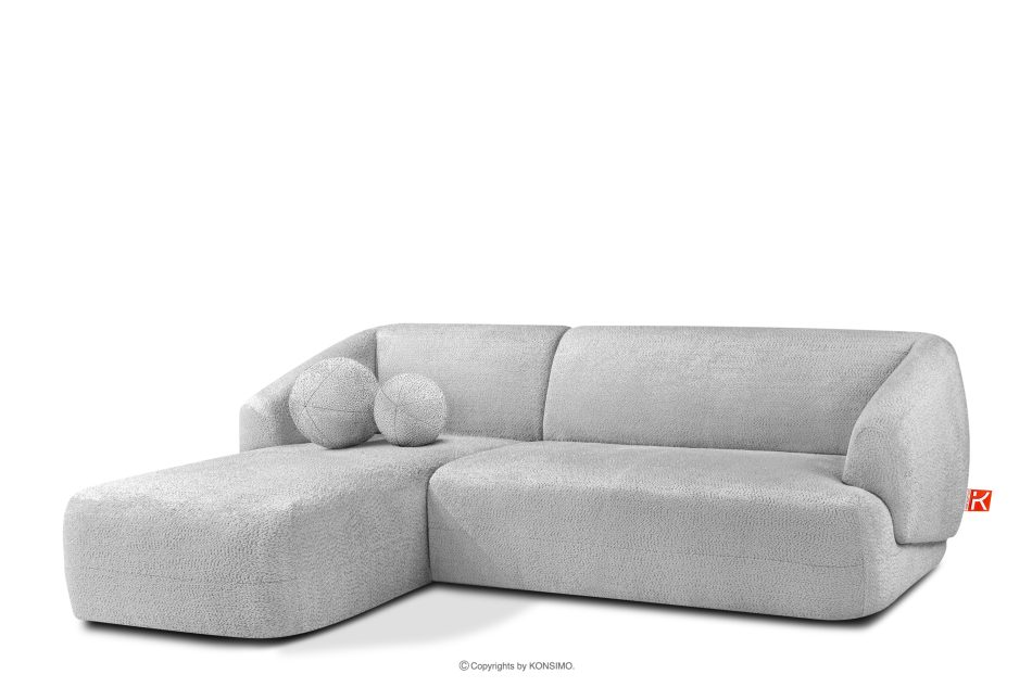 VIRA Ecksofa für das Wohnzimmer Chenille-Stoff links grau grau - Foto 2