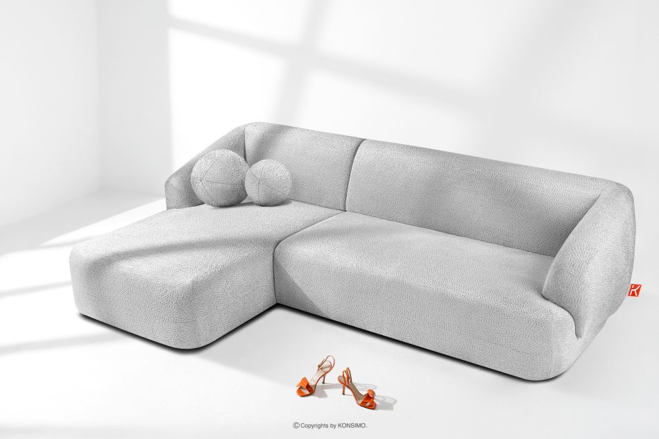 VIRA Ecksofa für das Wohnzimmer Chenille-Stoff links grau grau - Foto 1