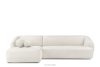 Ecksofa für das Wohnzimmer Chenille-Stoff links weiß