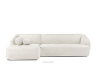 Ecksofa für das Wohnzimmer Chenille-Stoff links weiß