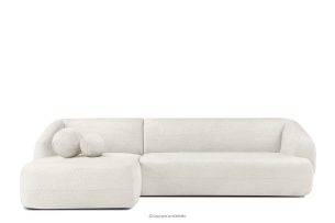VIRA, https://konsimo.de/kollektion/vira/ Ecksofa für das Wohnzimmer Chenille-Stoff links weiß weiß - Foto
