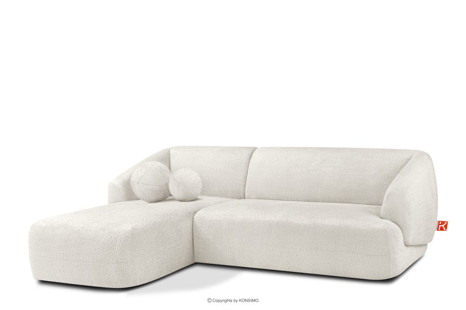 VIRA Ecksofa für das Wohnzimmer Chenille-Stoff links weiß weiß - Foto 2