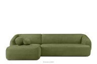Ecksofa für das Wohnzimmer Chenille-Stoff links olivgrün