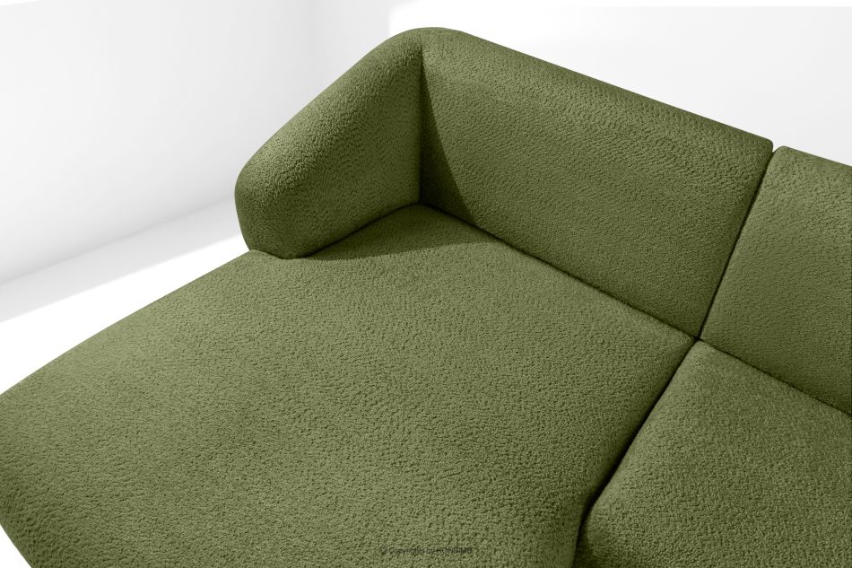 VIRA Ecksofa für das Wohnzimmer Chenille-Stoff links olivgrün oliv - Foto 6