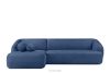 Ecksofa für das Wohnzimmer Chenille-Stoff links blau