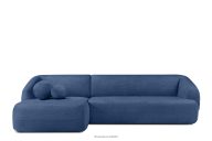 Ecksofa für das Wohnzimmer Chenille-Stoff links blau